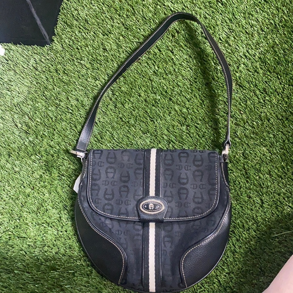 Atienne Aigner Y2K Blue Black Hand Bag